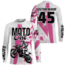 Load image into Gallery viewer, Custom jersey for Motocross youth pink dirt bike off-road UPF30+ MX biker girl motorcycle shirt PDT233