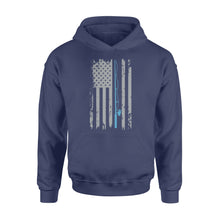Load image into Gallery viewer, American flag fishing shirt vintage fishing - Standard Hoodie
