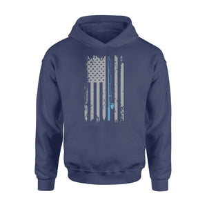 American flag fishing shirt vintage fishing - Standard Hoodie