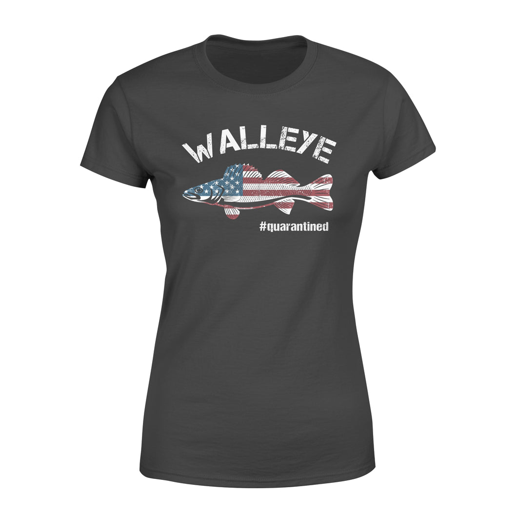 Walleye fishing US flag quarantined shirts