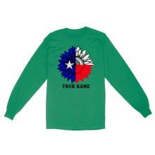 Load image into Gallery viewer, Texas flag sunflower customized name patriot Texas state flag D03 NQS2495 - Standard Long Sleeve