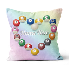 Load image into Gallery viewer, Customized Billiard Balls Heart Shape Pillow, Valentine Gifts For Pooler TDM0874