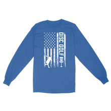 Load image into Gallery viewer, American flag Disc golf shirt, gift for disc golf lovers D01 NQS4614 long sleeve