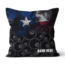 Load image into Gallery viewer, Personalized Vintage Smoke Texas Flag 8 Ball Billiard Pillow, Pool Gifts VHM0907