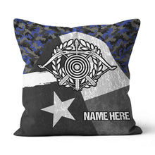 Load image into Gallery viewer, Personalized Blue Retro Texas Flag Archery Pillow Gift For Archery Lover VHM0911