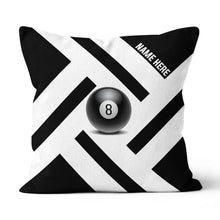 Load image into Gallery viewer, Custom Black White 8 Ball Pool Pillow, Best Personalized 8 Ball Pillows TDM0902