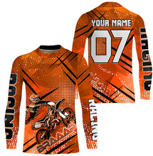 Load image into Gallery viewer, Dirt bike racing jersey custom orange Motocross youth men women UPF30+ off-road extreme MX shirt PDT336