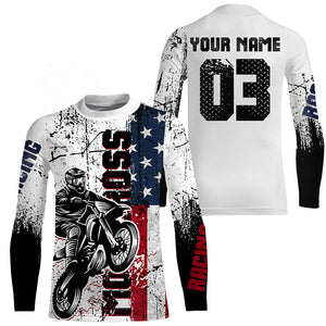 Patriotic Personalized Motocross Jersey UPF30+ American MX Racing Shirt Dirt Bike Off-road NMS1190