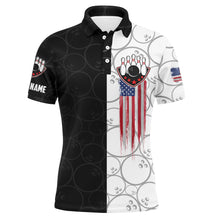 Load image into Gallery viewer, American Flag Men Polo Bowling Shirt Personalized Patriotic Bowlers Custom Team Short Sleeves Jersey NBP14