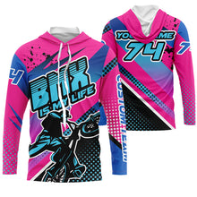 Load image into Gallery viewer, BMX life Pink BMX jersey UPF30+ BMX shirt cycling gear bicycle motocross gear| SLC133