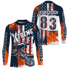 Load image into Gallery viewer, Personalized USA Motocross jersey adult&amp;kid UV protective MX motorcycle Patriotic dirt bike shirt PDT354