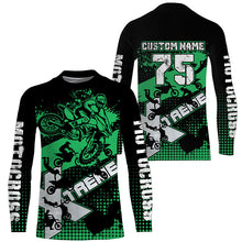 Load image into Gallery viewer, Personalized men women kid Motocross jersey green UV extreme dirt bike off-road motorcycle shirt PDT406