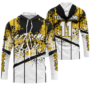 Yellow custom jersey youth men women extreme dirt road MX biker UV protective motorcycle shirt PDT45