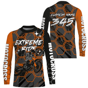 Orange Motocross kid&adult jersey UPF30+ extreme ride custom dirt bike shirt off-road PDT361