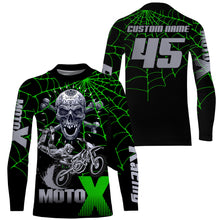 Load image into Gallery viewer, Skull MotoX custom motocross jersey UPF30+ adult&amp;kid MX racing off-road motorcycle racewear NMS962