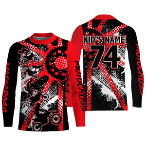 Men women youth Dirt Bike jersey UPF30+ freestyle red motocross racing shirt for biker off-road PDT417