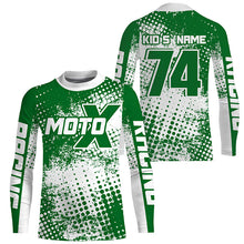 Load image into Gallery viewer, Custom kid adult dirt bike jersey Green Motocross shirt UPF30+ extreme racing racewear motorcycle PDT386