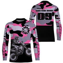 Load image into Gallery viewer, Camo personalized dirt bike jersey men women kid UPF30+ extreme Motocross shirt motorcycle PDT397