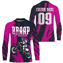 Load image into Gallery viewer, Braaap Princess custom motocross jersey UPF30+ girls women dirt bike Powersports long sleeves NMS1040