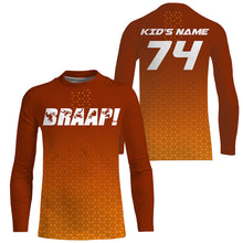Load image into Gallery viewer, Custom Motocross Jersey Orange Braaap UPF30+ Kids Men Women Dirt Bike Shirt Racing Long Sleeves NMS1333