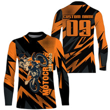 Load image into Gallery viewer, Custom Orange Motocross Jersey UPF30+ Kid Adult Off-road Dirt Bike Long Sleeves MX Racing NMS1222