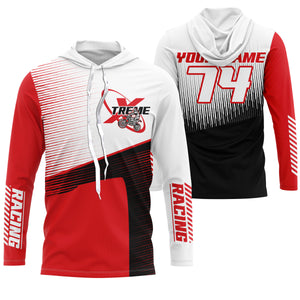 Personalized dirt bike jersey UPF30+ motocross racing red MX youth kid adult shirt motorcycle PDT111