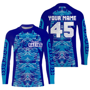 Men women youth MX jersey blue Motocross custom racing off-road shirt UPF30+ dirt bike motorcycle PDT137