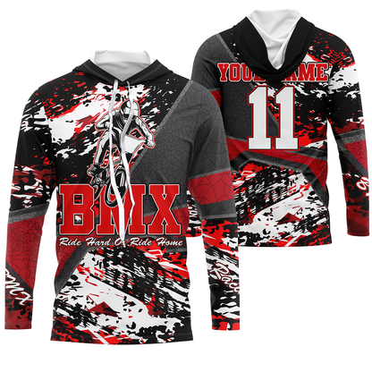Personalized Red BMX jersey for adult kid UPF30+ riding shirt Off-road cycling gear bicycle clothes| SLC82