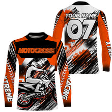 Load image into Gallery viewer, Orange custom Motocross jersey UV protective MX shirt for kid men women dirt bike racing racewear PDT296