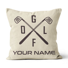 Load image into Gallery viewer, Retro Cross Golf Clubs Custom Pillow Personalized Golf Gifts For Golfer LDT1128