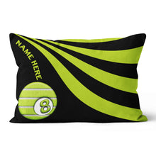 Load image into Gallery viewer, Customized Black And Lime Green Funny Billiard Pool Tennis Throw Pillows TDM0861