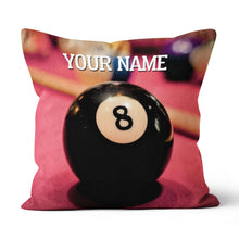 Load image into Gallery viewer, Personalized 8 Ball Billiards Pillow Custom Throw Pillow Billiards Gifts VHM0887