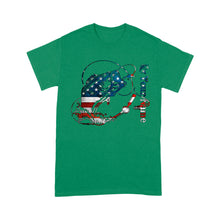 Load image into Gallery viewer, US Bass Fishing American Flag Custom name T-shirt D02 NQS1248