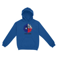 Load image into Gallery viewer, Texas flag sunflower customized name patriot Texas state flag Hoodie D03 NQS2495