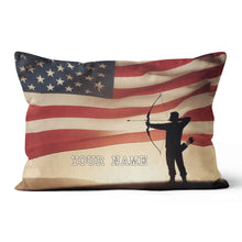 Load image into Gallery viewer, Personalized US Flag Men Player Archery Pillow, Gifts For Archery Lovers VHM0906