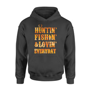 Hunting Fishing Loving Everyday Hoodie Shirt Orange Camo - SPH95