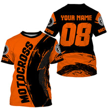 Load image into Gallery viewer, Personalized kid men women Motocross jersey upf30+ orange Dirt Bike off-road shirt motorcycle PDT421