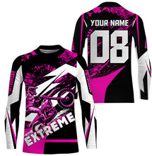Load image into Gallery viewer, Men kid women pink Motocross jersey UPF30+ extreme custom dirt bike off-road motorcycle shirt PDT345