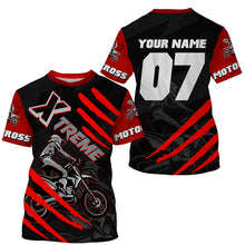 Load image into Gallery viewer, Xtreme Motocross kid&amp;adult custom UV red MX jersey biker racing shirt motorcycle long sleeves PDT225