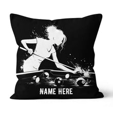 Load image into Gallery viewer, Funny Billiard Player Custom Black Pillows, Billiards Decorative Pillows TDM0830