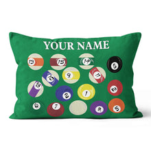 Load image into Gallery viewer, Personalized Billiard Balls Pillow Custom Throw Pillow Top Billiard Gift VHM0889