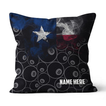 Load image into Gallery viewer, Personalized Vintage Smoke Texas Flag 8 Ball Billiard Pillow, Pool Gifts VHM0907