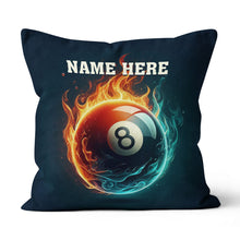 Load image into Gallery viewer, Personalized Fire And Water 8 Ball Billiard Pillow, Best Billiards Gifts VHM0938
