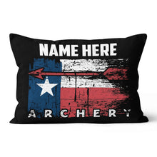 Load image into Gallery viewer, Personalized Vintage Texas Flag Arrow Archery Throw Pillow Archery Gifts VHM0935