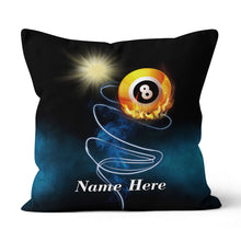 Load image into Gallery viewer, Personalized Billiard 8 Ball Flame Pillow, Funny Billiard Pillow Gifts TDM0882
