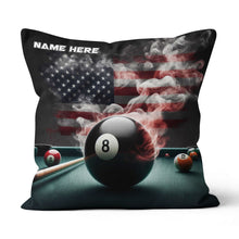 Load image into Gallery viewer, Customized Patriotic US Flag Billiard Pillows, 8 Ball Pool Throw Pillows TDM0841