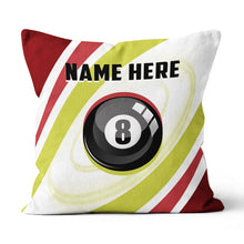 Load image into Gallery viewer, Personalized Red Green 8 Ball Billiard Pillow Custom Best Billiard Gifts VHM0928