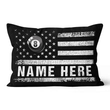 Load image into Gallery viewer, Customized Black White Us Flag Billiard Pillow, Patriotic Billiard Gifts TDM0889