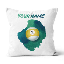Load image into Gallery viewer, Custom Painted 9 Ball Pool Billiard Throw Pillow Best Adjustable Pillows TDM0771
