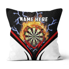 Load image into Gallery viewer, Thunder Fire Darts Flame Custom Throw Pillow Personalized Darts Gift LDT1190